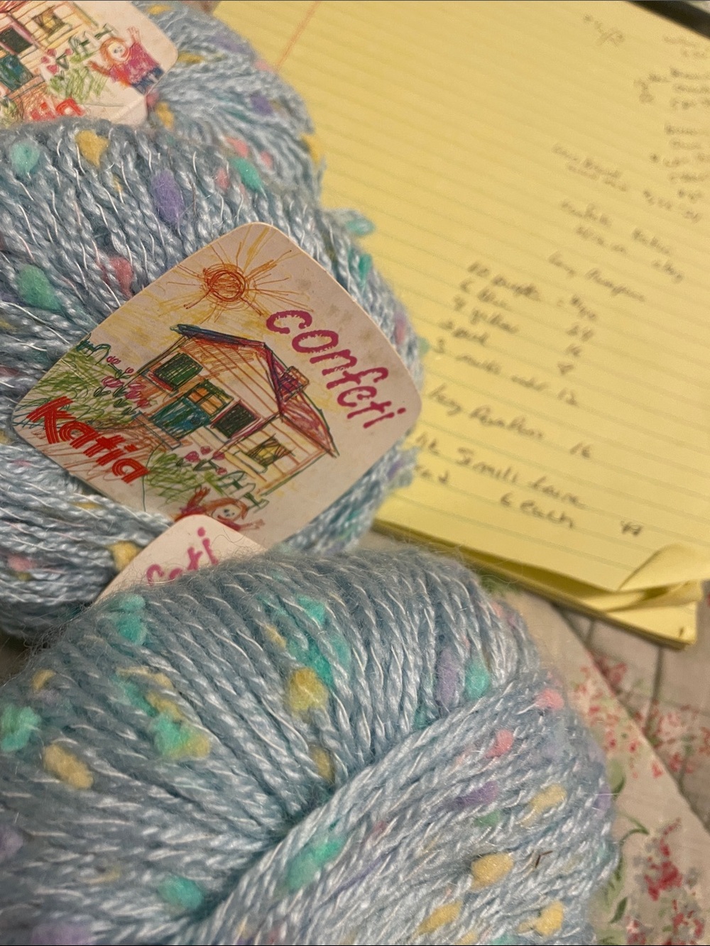 Confetti Pastel Blue Decorative Home Art Yarn Accent 6 Skiens